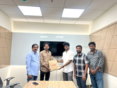 upGrad Hyderabad Somajiguda office - student and parents with the counselling team after their study abroad session